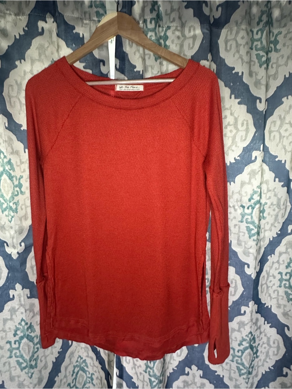 Free People We The Free Burnt Orange Long Sleeve Top Size Small